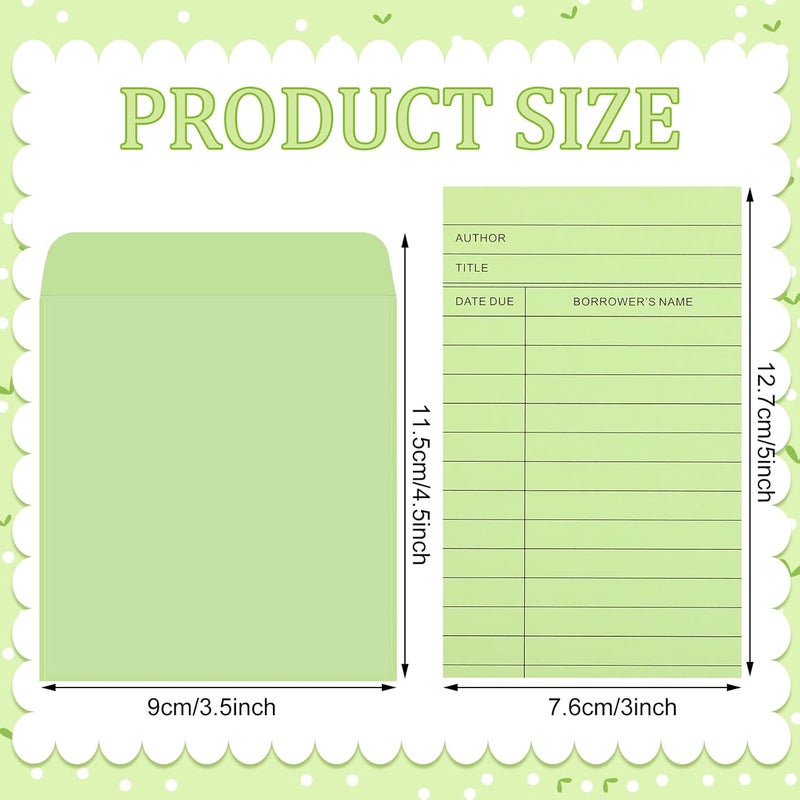 Eaasty 200 Pcs Library Pocket Envelopes and Books Cards Include 100 Self Adhesive Pocket Envelopes and 100 Check out Cards Library Supplies(Colorful Envelop, Colorful Card) - Image 2